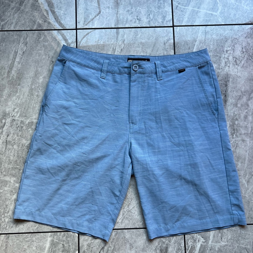 Travis Matthew Men’s Blue Heathered Performance Golf Shorts Logo Lightweight 34